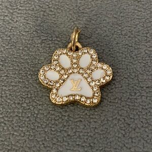 Luxury Upcycled Gold and White Dog Paw Pendant
